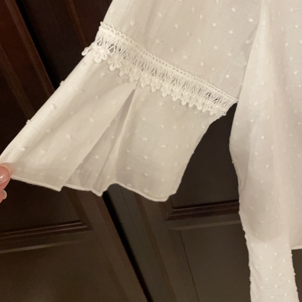 White Swiss Dot Blouse - image 2